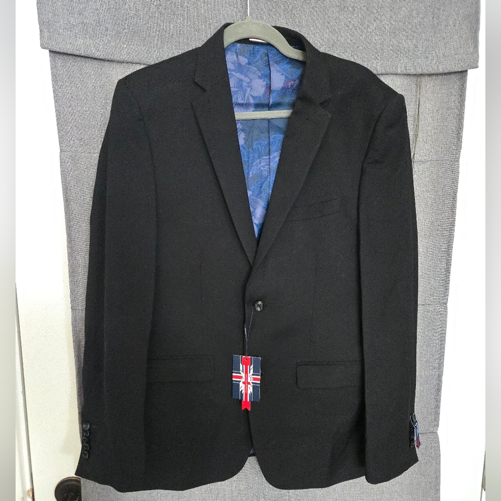 Soul of London Elegant Black Men's Blazer 40R